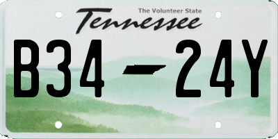 TN license plate B3424Y