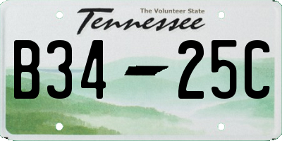 TN license plate B3425C
