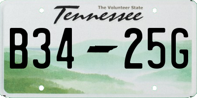 TN license plate B3425G