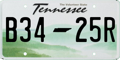 TN license plate B3425R