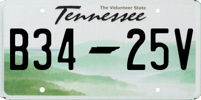 TN license plate B3425V