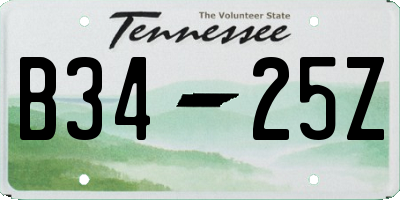 TN license plate B3425Z
