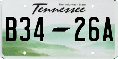 TN license plate B3426A