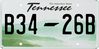 TN license plate B3426B