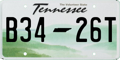 TN license plate B3426T