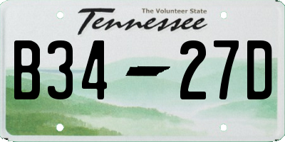 TN license plate B3427D