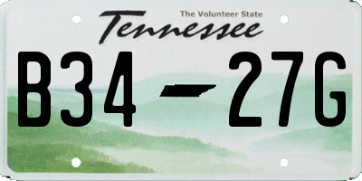 TN license plate B3427G