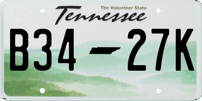 TN license plate B3427K