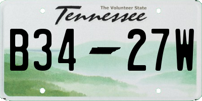 TN license plate B3427W