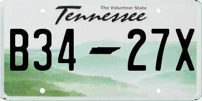 TN license plate B3427X