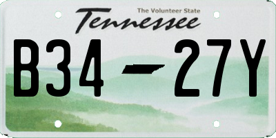 TN license plate B3427Y