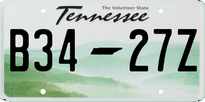 TN license plate B3427Z