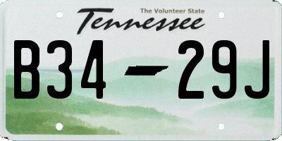 TN license plate B3429J
