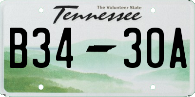 TN license plate B3430A