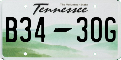 TN license plate B3430G