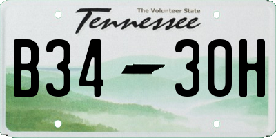 TN license plate B3430H