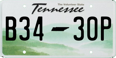 TN license plate B3430P