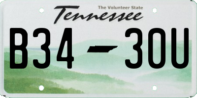TN license plate B3430U