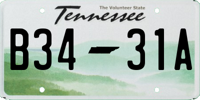 TN license plate B3431A