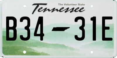 TN license plate B3431E