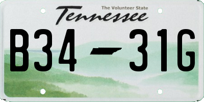 TN license plate B3431G