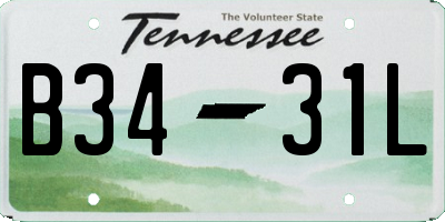 TN license plate B3431L
