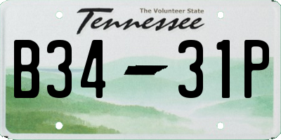 TN license plate B3431P