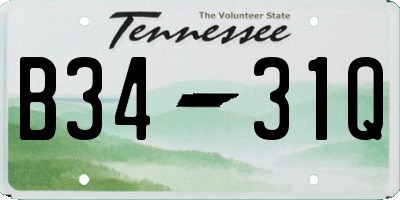 TN license plate B3431Q