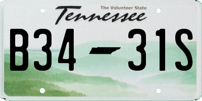 TN license plate B3431S