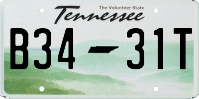 TN license plate B3431T