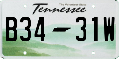 TN license plate B3431W
