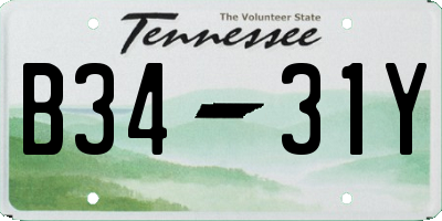 TN license plate B3431Y