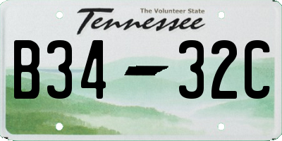 TN license plate B3432C