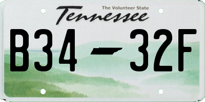TN license plate B3432F
