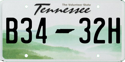 TN license plate B3432H