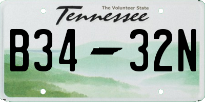 TN license plate B3432N
