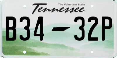 TN license plate B3432P