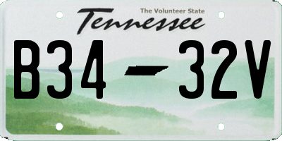 TN license plate B3432V