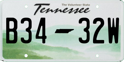 TN license plate B3432W
