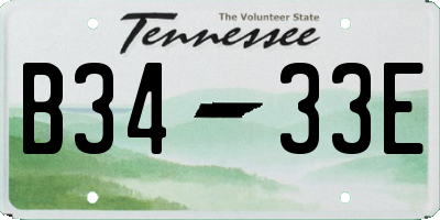 TN license plate B3433E