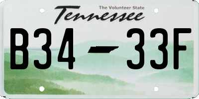 TN license plate B3433F
