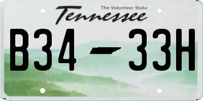 TN license plate B3433H