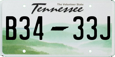 TN license plate B3433J