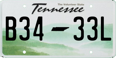 TN license plate B3433L