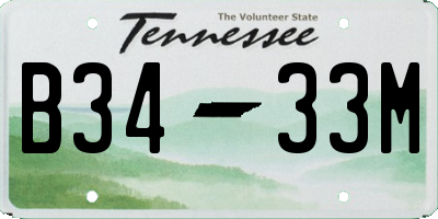 TN license plate B3433M