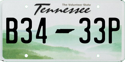 TN license plate B3433P