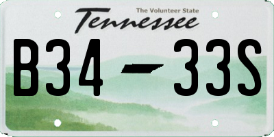 TN license plate B3433S
