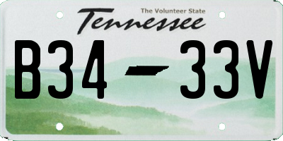TN license plate B3433V
