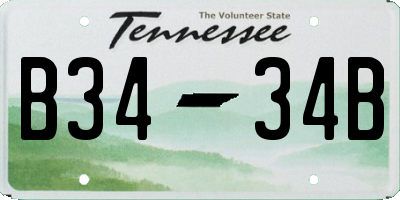 TN license plate B3434B