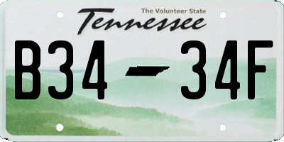 TN license plate B3434F